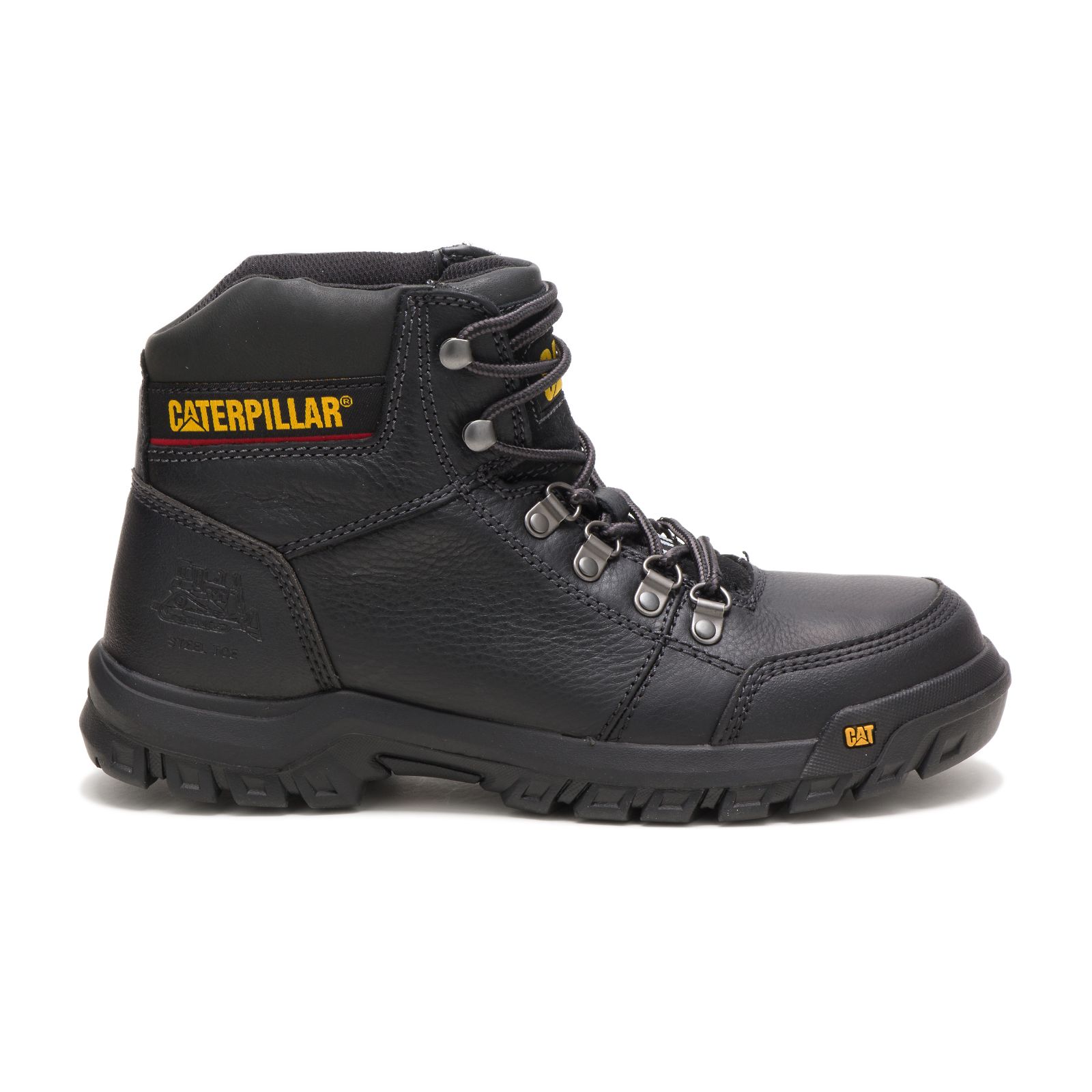 Caterpillar Outline Steel Toe Philippines - Mens Steel Toe Boots - Black 02315USHT